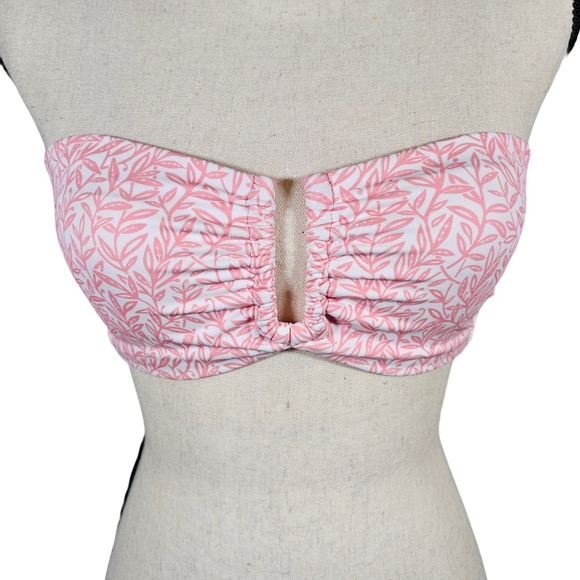 Onia Other - Onia Genevieve Bikini Top, White/Pink Micro Leaves, Small
